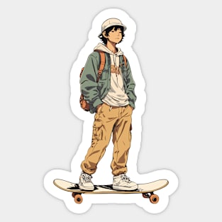 Anime Japanese skater boy Sticker